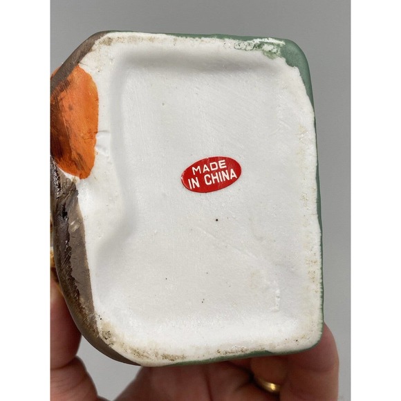 RIVER GROVE POTTERY - Ceramic Halloween Scarecrow Pumpkin Bat 4” Treat Bag - Picture 4 of 6